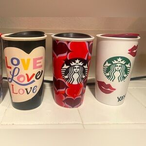 Starbucks Ceramic Heart Cups Set